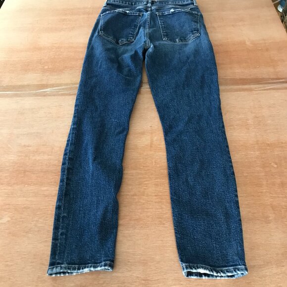 Agolde Nico Skinny Jeans Women 25 Blue High Rise Button Fly Medium Wash Distress - Picture 2 of 14